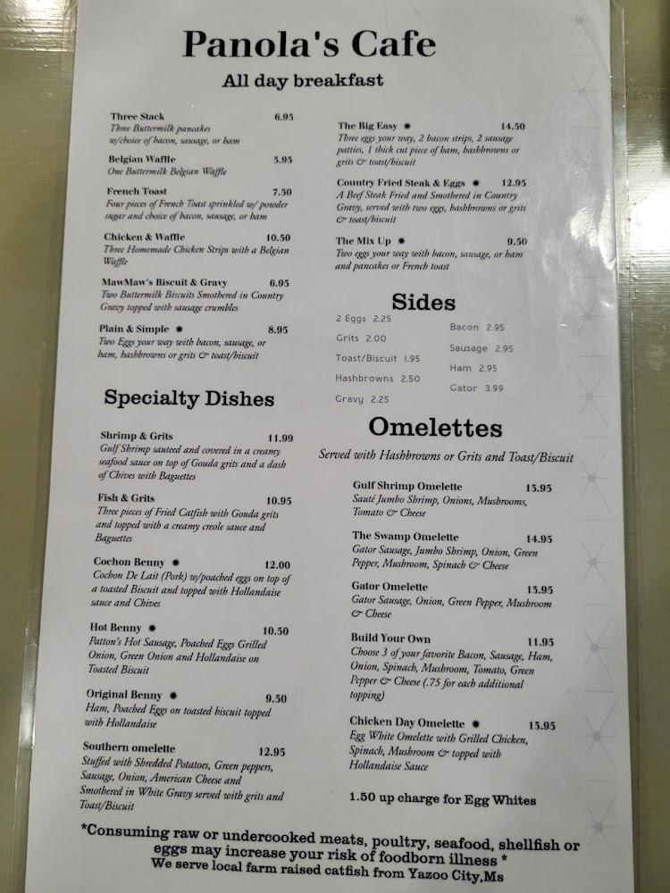 Panola's Cafe Menu image 3